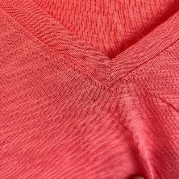 Nwot Belle By Kim Gravel LARGE orange Peach Ruched elbow Sleeve - Picture 5 of 7